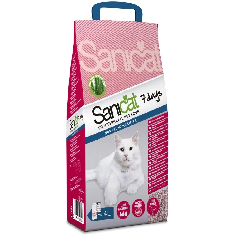 Sanicat Aloe Vera Scented Non-Clumping Clay Freshness Cat Litter 7 Days 4L