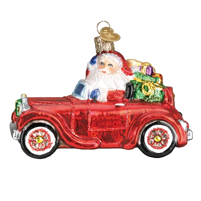 Santa in Antique Car