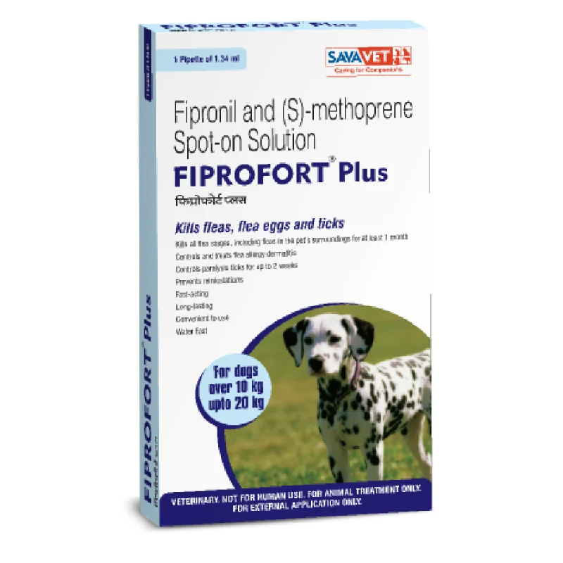 Savavet Fiprofort Plus (Fipronil) Tick and Flea Control Spot On for Dogs (10-20kg)