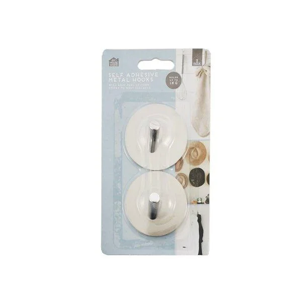 Self Adhesive Metal Hooks 2 Pk