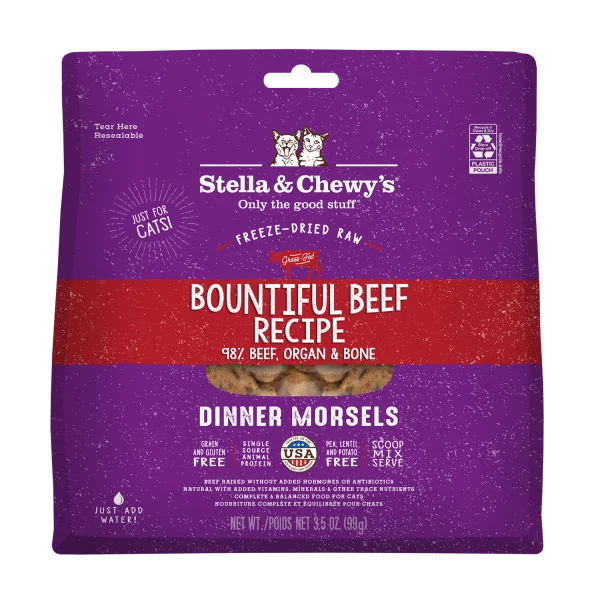 STELLA & CHEWY'S Freeze-Dried Bountiful Beef Morsels, 99g (3.5oz)