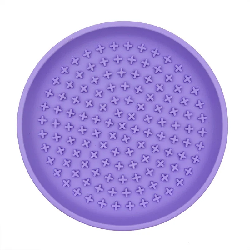 Talking Dog Club Lickables Licking Bowls for Dogs and Cats (Purple)