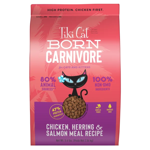 TIKI CAT Born Carnivore Chicken, Herring & Salmon, 2.54kg (5.6lb)