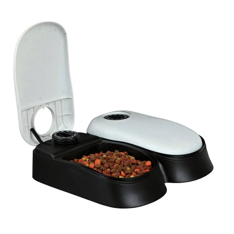 Trixie Automatic Food Dispenser Granite/Black TX2, 2x300ml 27x7x24cm