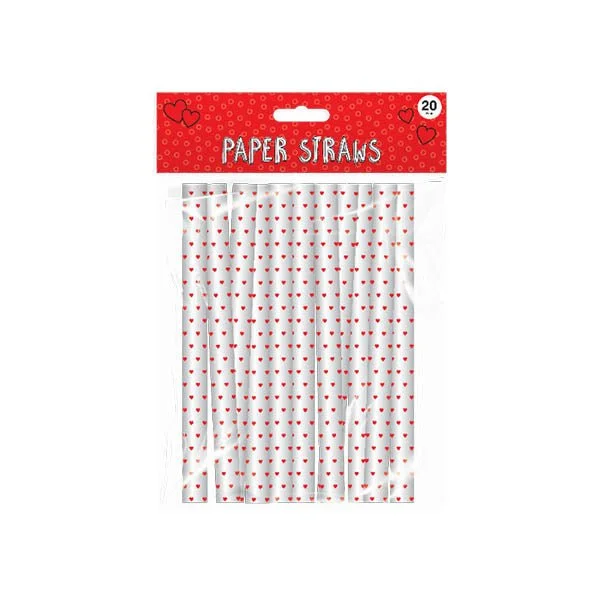 Heart Paper Straws 20 Pack