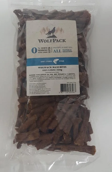 WOLFPACK Maxi bites, 100% losos, pečeno meso, bez žitarica, 500g