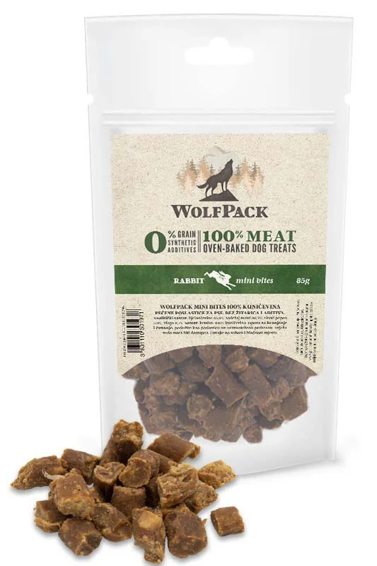 WOLFPACK Mini bites, 100% kunićevina, pečeno meso, bez žitarica, 85g