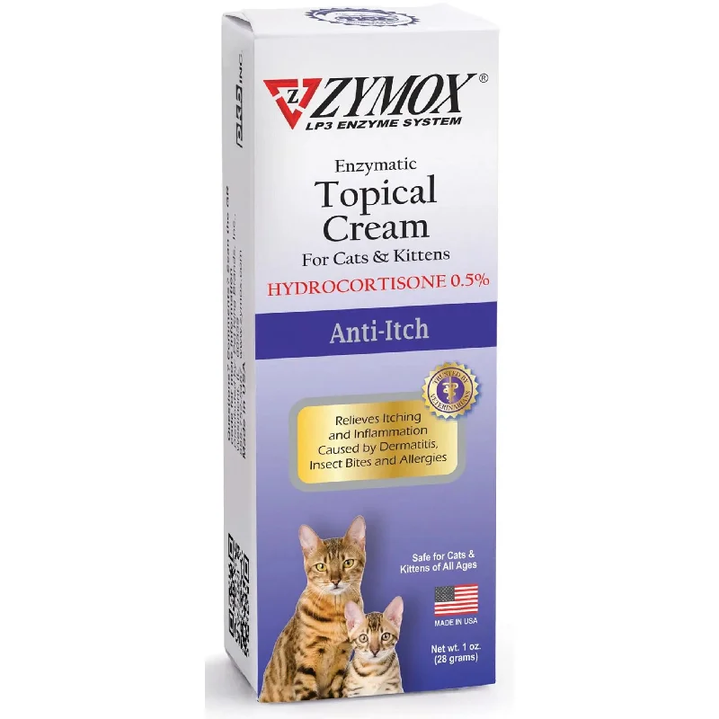 Zymox Enzymatic Topical Cream 0.5% Hydrocortisone for Cats & Kittens 1 oz